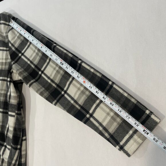 ~ O'Neill XL Fleece Jacket Black Gray Plaid Hoodie Pockets Half Zip Unisex - Picture 8 of 12